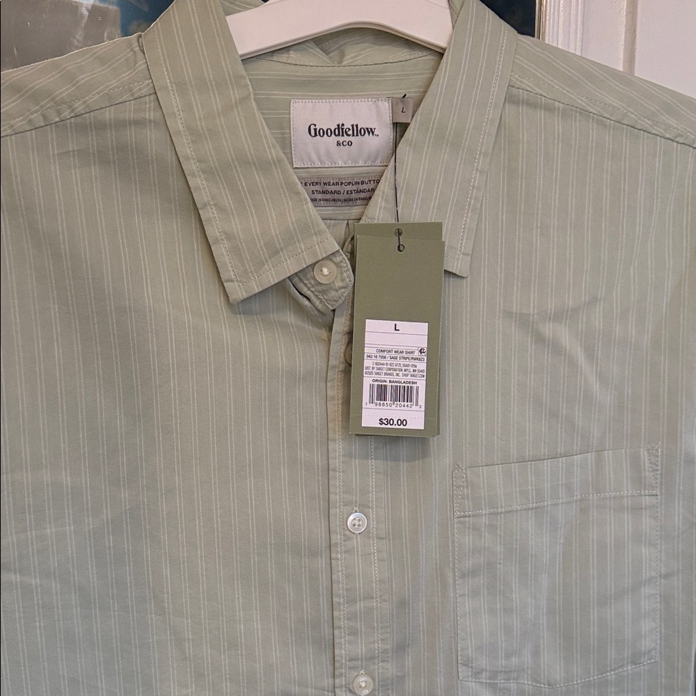 Goodfellow & Co Men's Light Green Button Down Shirt